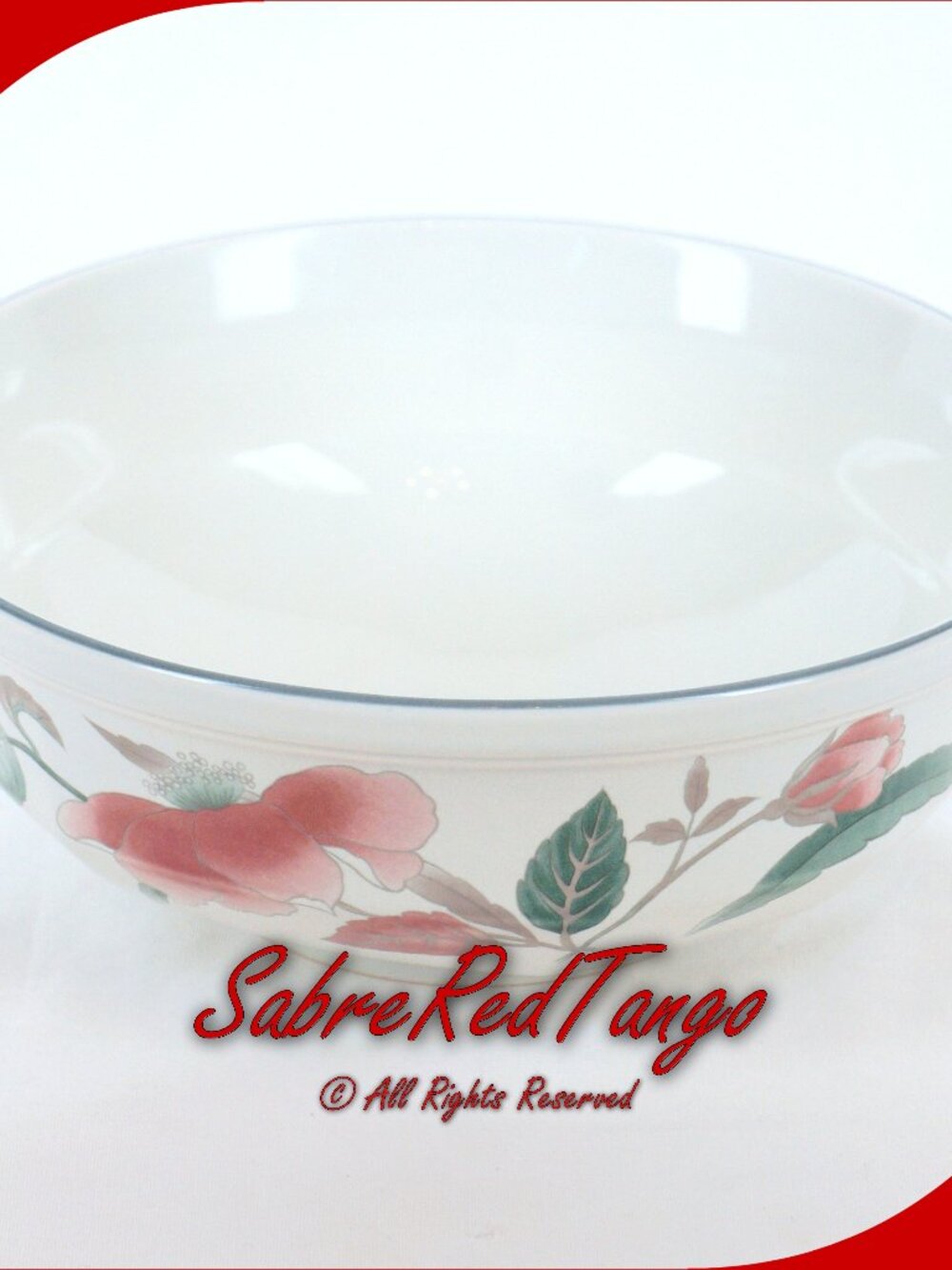 Vintage Mikasa Japan Ceramic Round Vegetable Bowl F3003 Silk Flowers